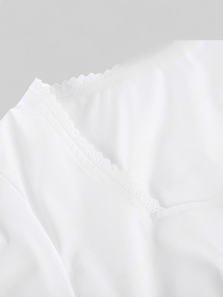 White Puff Sleeve Crop Top – 3 Neckline Variations