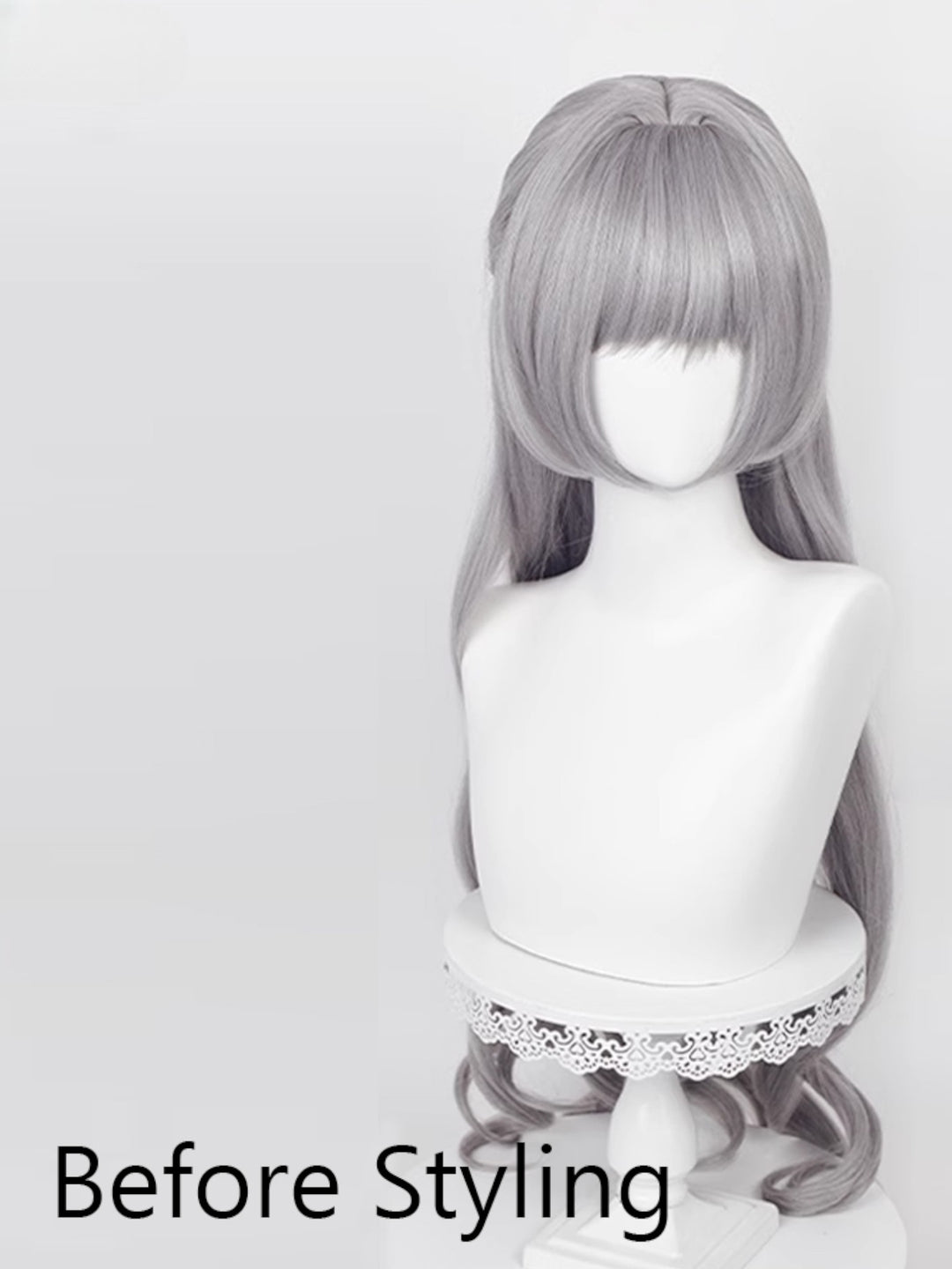 Gray Heat-Resistant Synthetic Wig