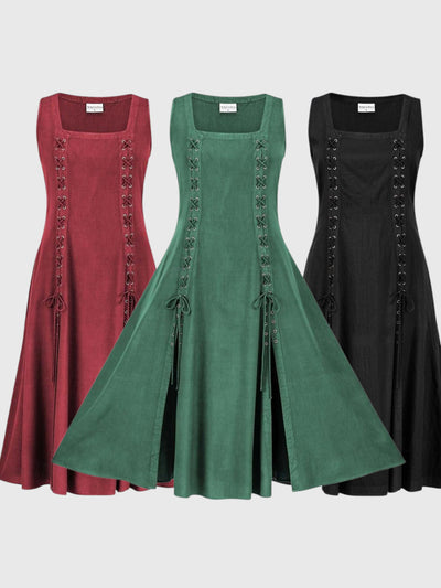 Medieval Renaissance Lace-Up Sleeveless Overdress