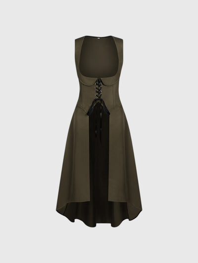 Renaissance Sleeveless Lace-Up Overdress