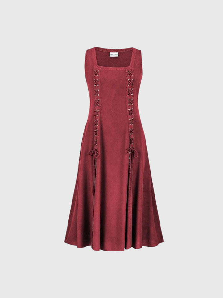Medieval Renaissance Lace-Up Sleeveless Overdress