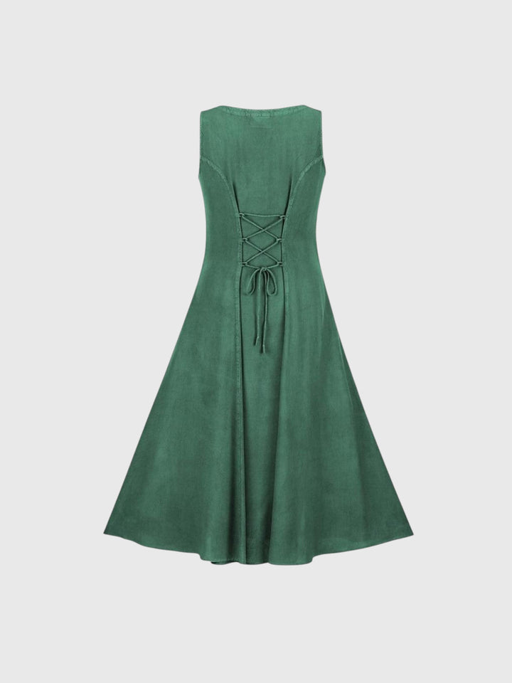 Medieval Renaissance Lace-Up Sleeveless Overdress