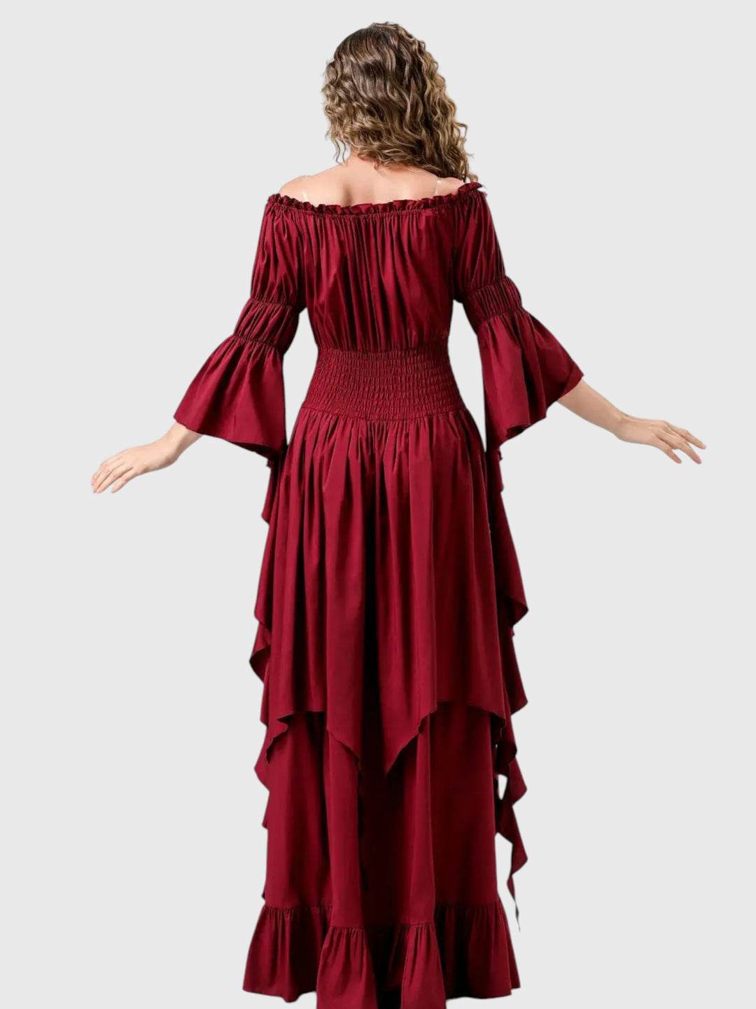 Renaissance Off-Shoulder Smocked Waist Maxi Dress