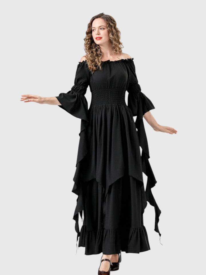 Renaissance Off-Shoulder Smocked Waist Maxi Dress