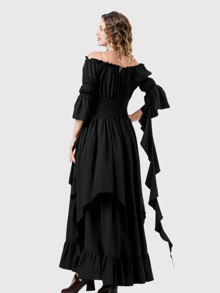 Renaissance Off-Shoulder Smocked Waist Maxi Dress