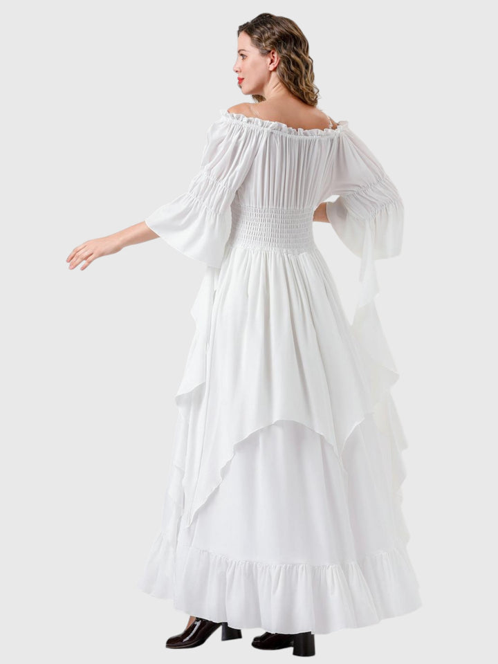 Renaissance Off-Shoulder Smocked Waist Maxi Dress