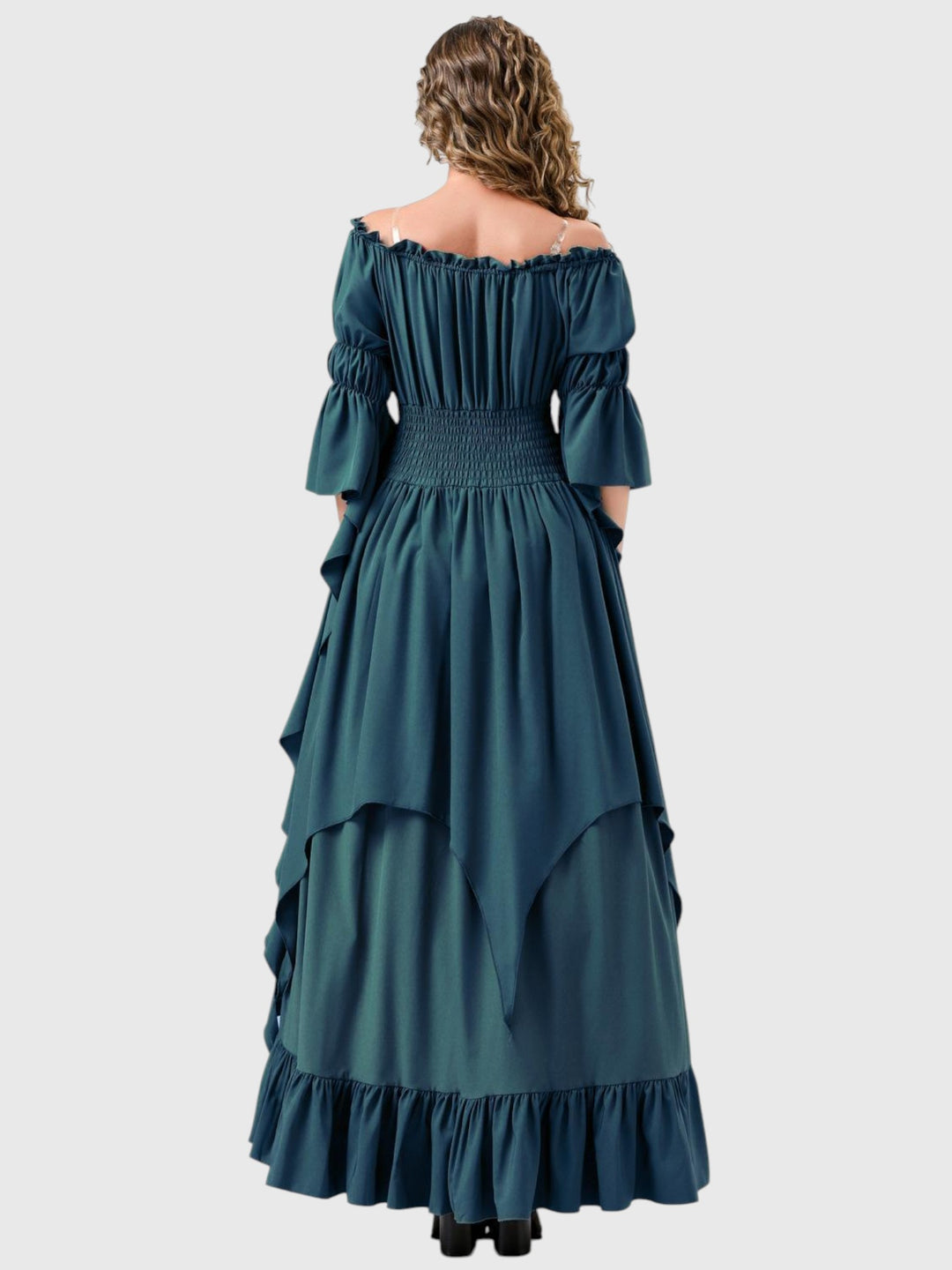 Renaissance Off-Shoulder Smocked Waist Maxi Dress