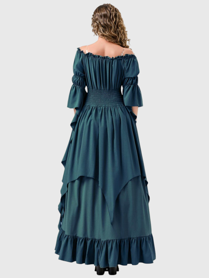 Renaissance Off-Shoulder Smocked Waist Maxi Dress