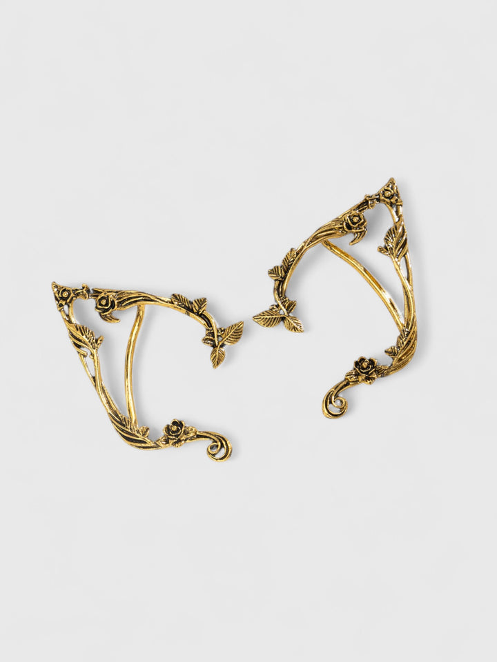 Floral Metal Ear Cuffs – Gold & Silver