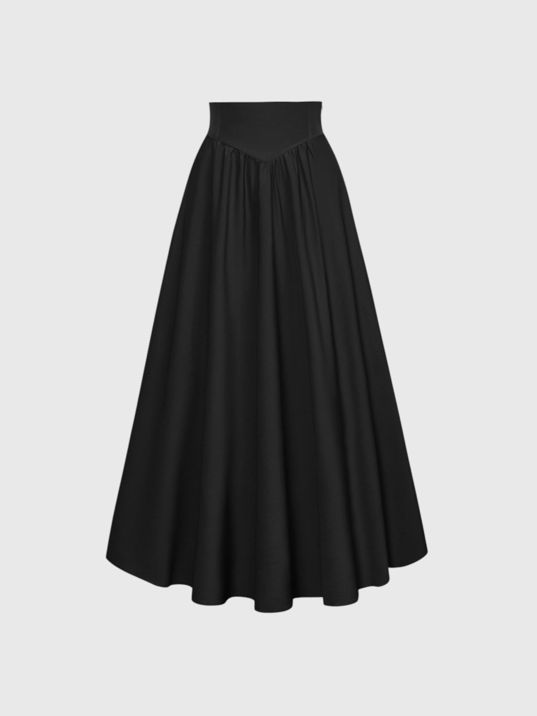 Black Vintage High Waist Swing Maxi Skirt