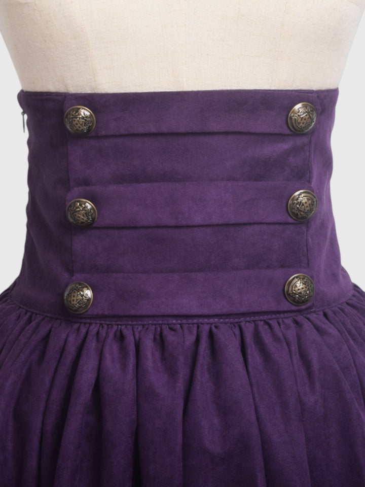 High Waist Faux Suede Maxi Skirt