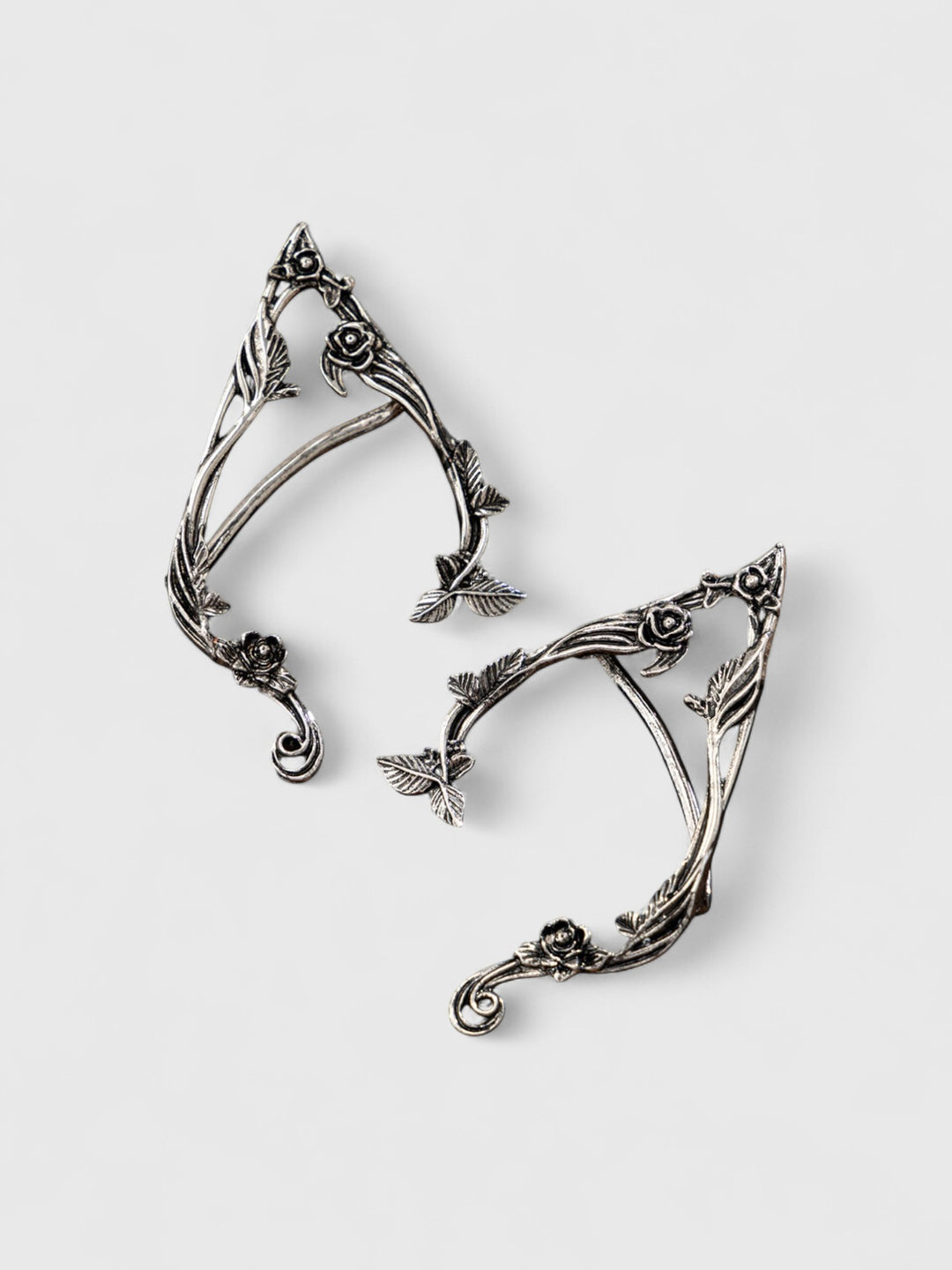 Floral Metal Ear Cuffs – Gold & Silver