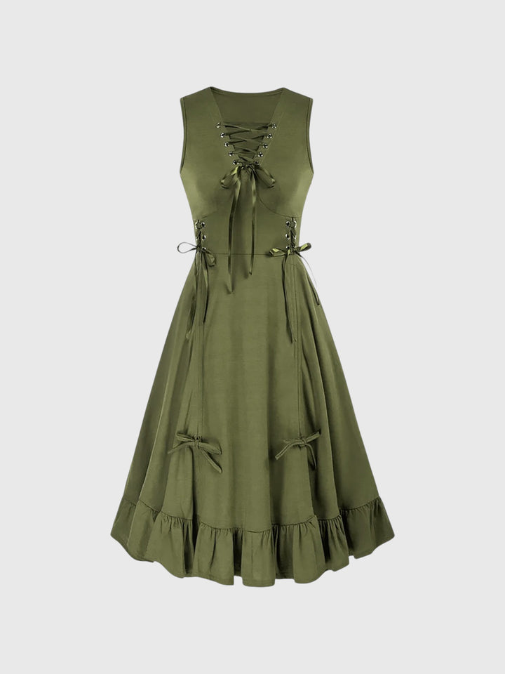 Sleeveless Renaissance Lace-Up Overdress