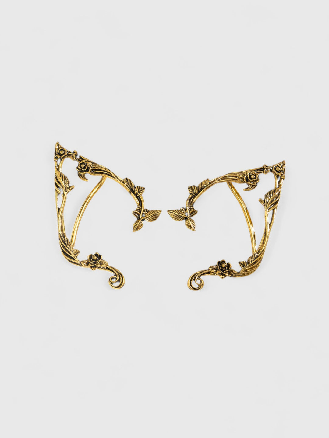 Floral Metal Ear Cuffs – Gold & Silver