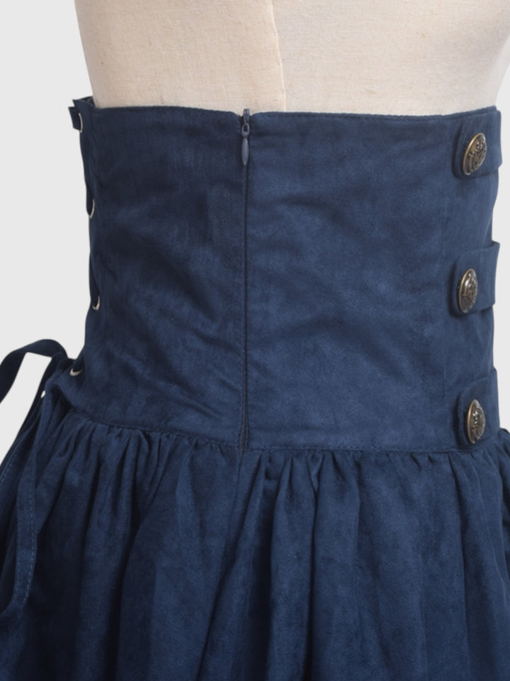 High Waist Faux Suede Maxi Skirt