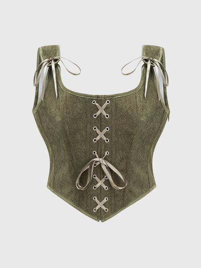 Corduroy Overbust Corset Top