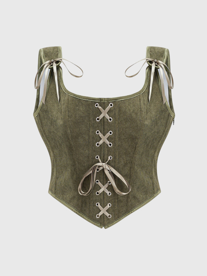 Corduroy Overbust Corset Top