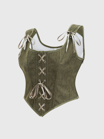 Corduroy Overbust Corset Top