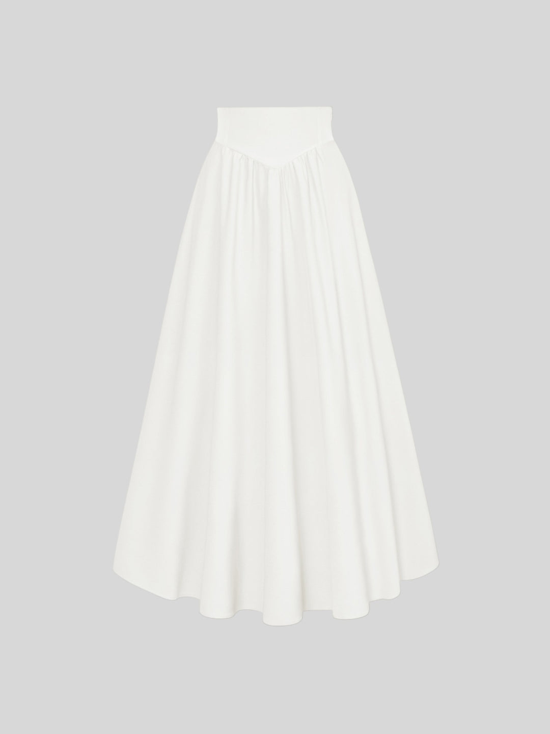 White Vintage High Waist Swing Maxi Skirt