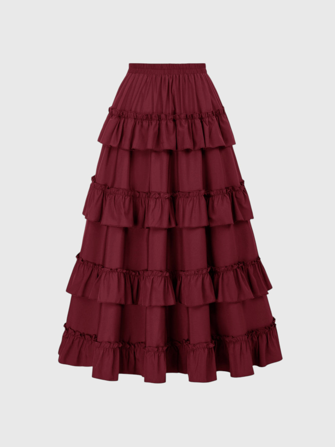 Red Ruffle A-Line Skirt