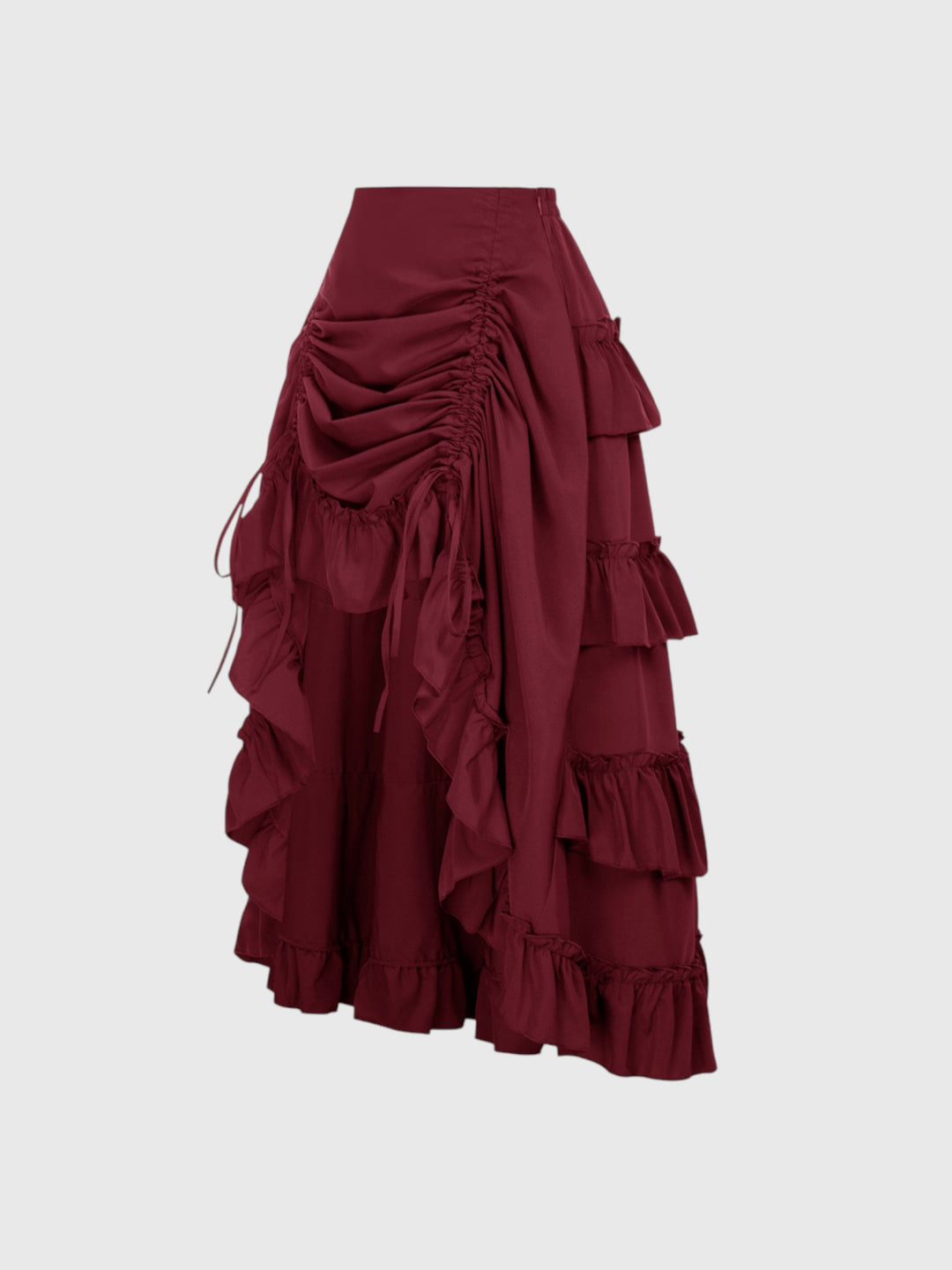 Red Ruffle A-Line Skirt