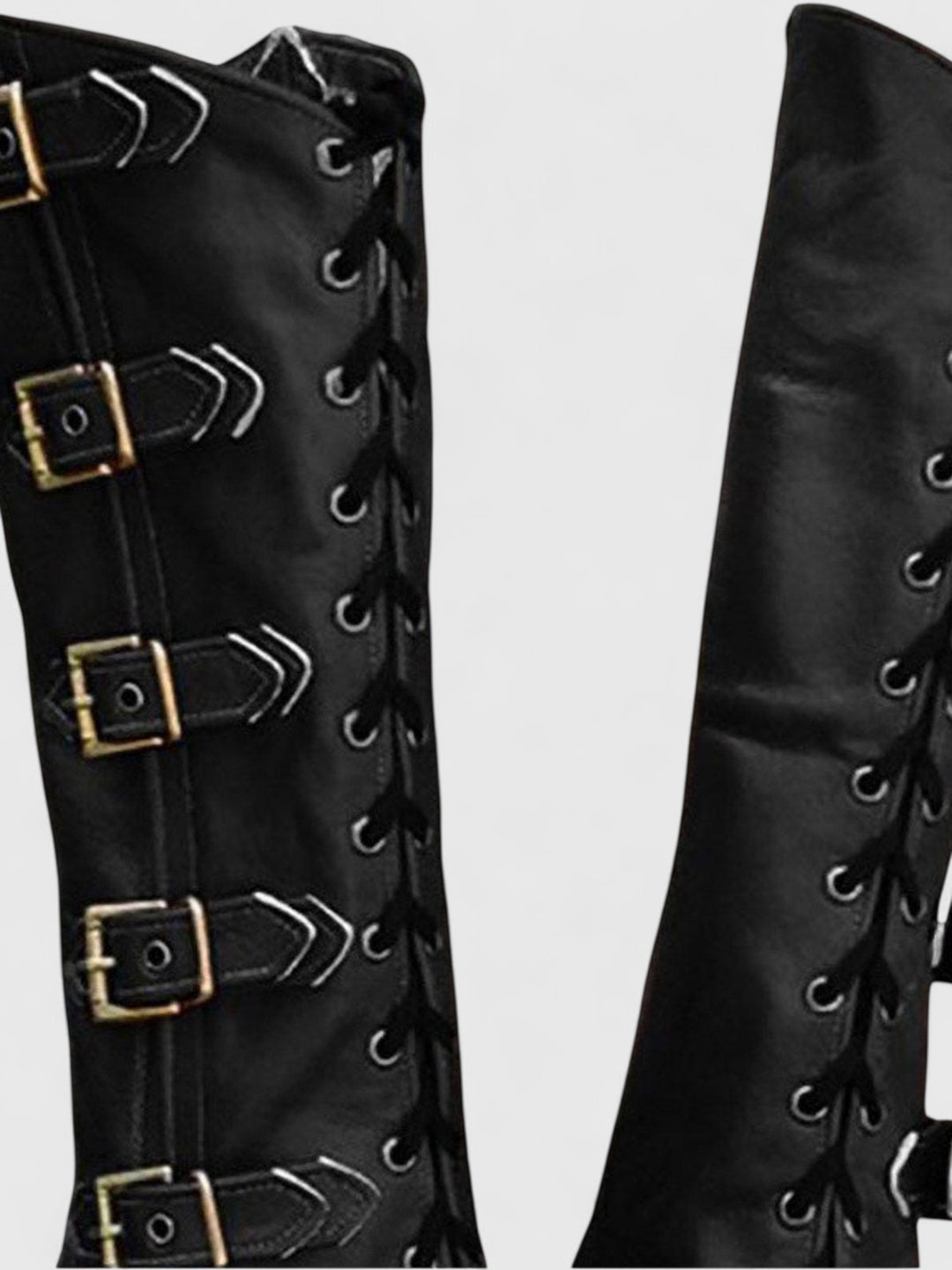 Rogue’s Buckled Leather Leg Guards