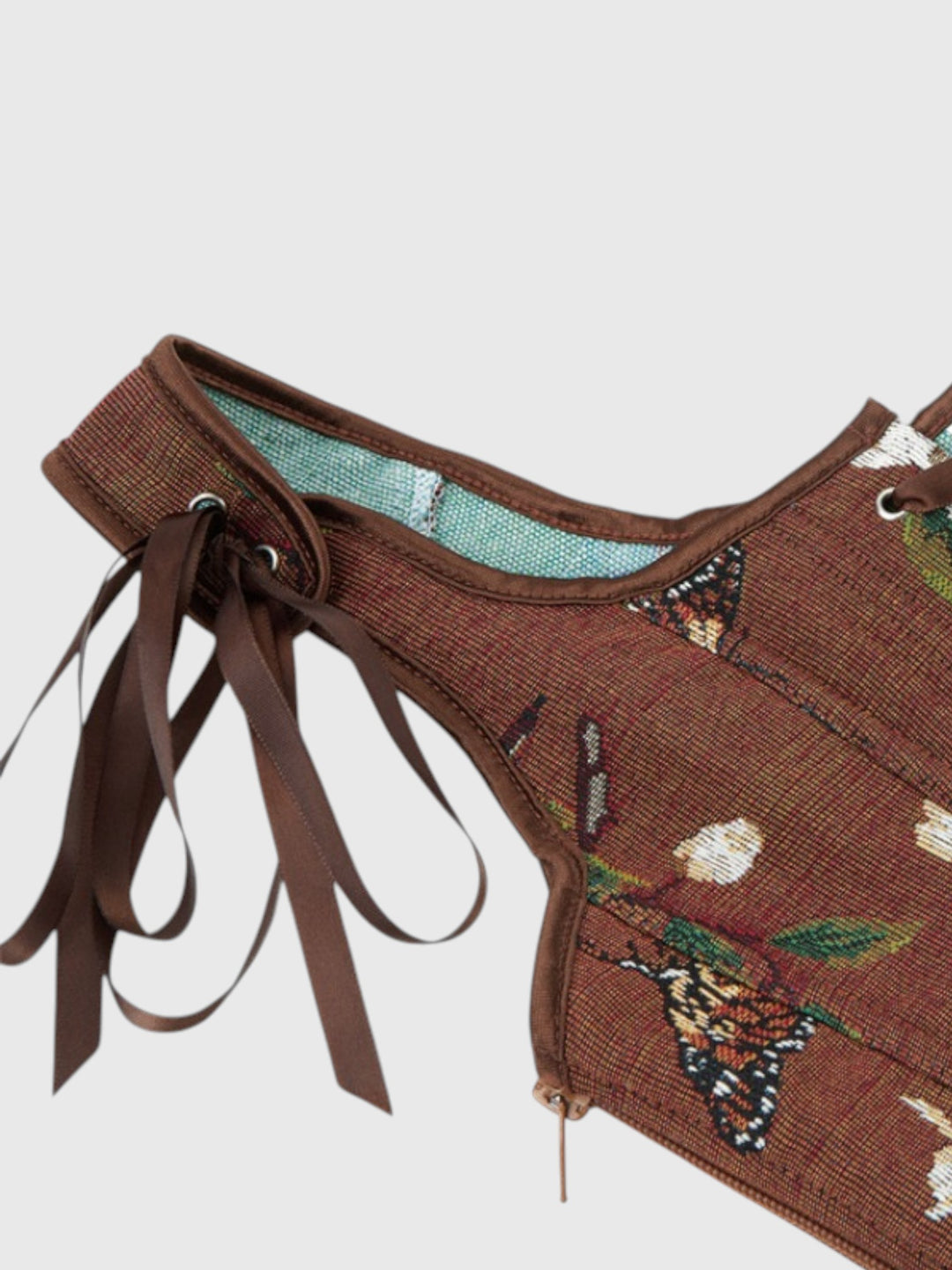 Brown Floral Overbust Corset Top