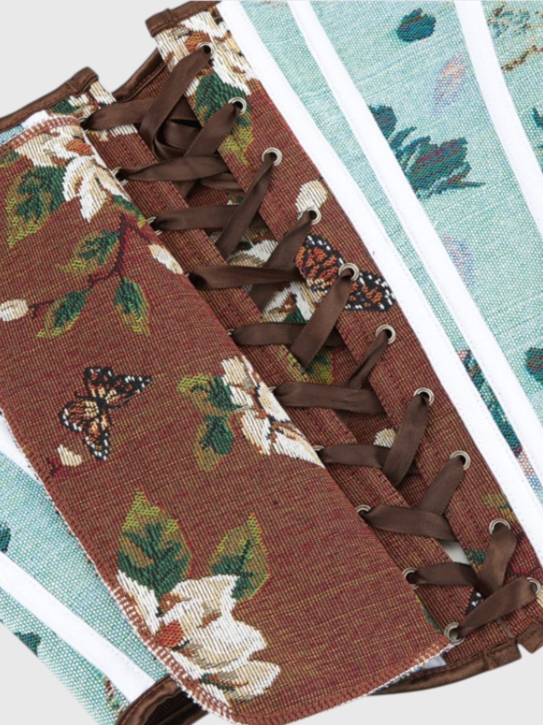 Brown Floral Overbust Corset Top