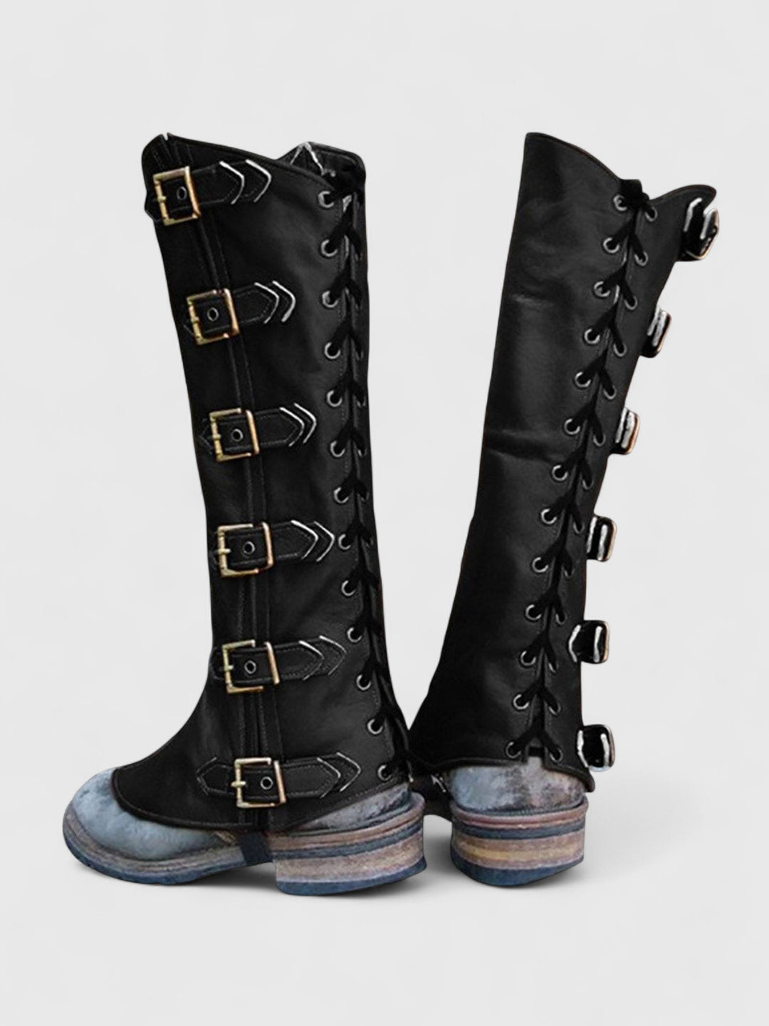 Rogue’s Buckled Leather Leg Guards