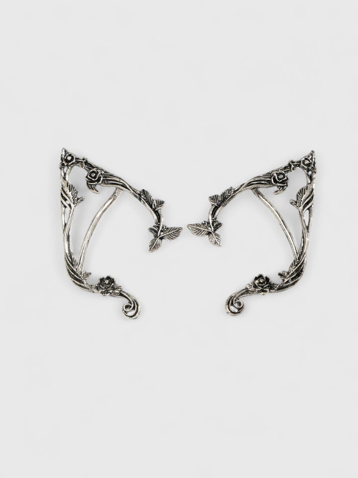 Floral Metal Ear Cuffs – Gold & Silver