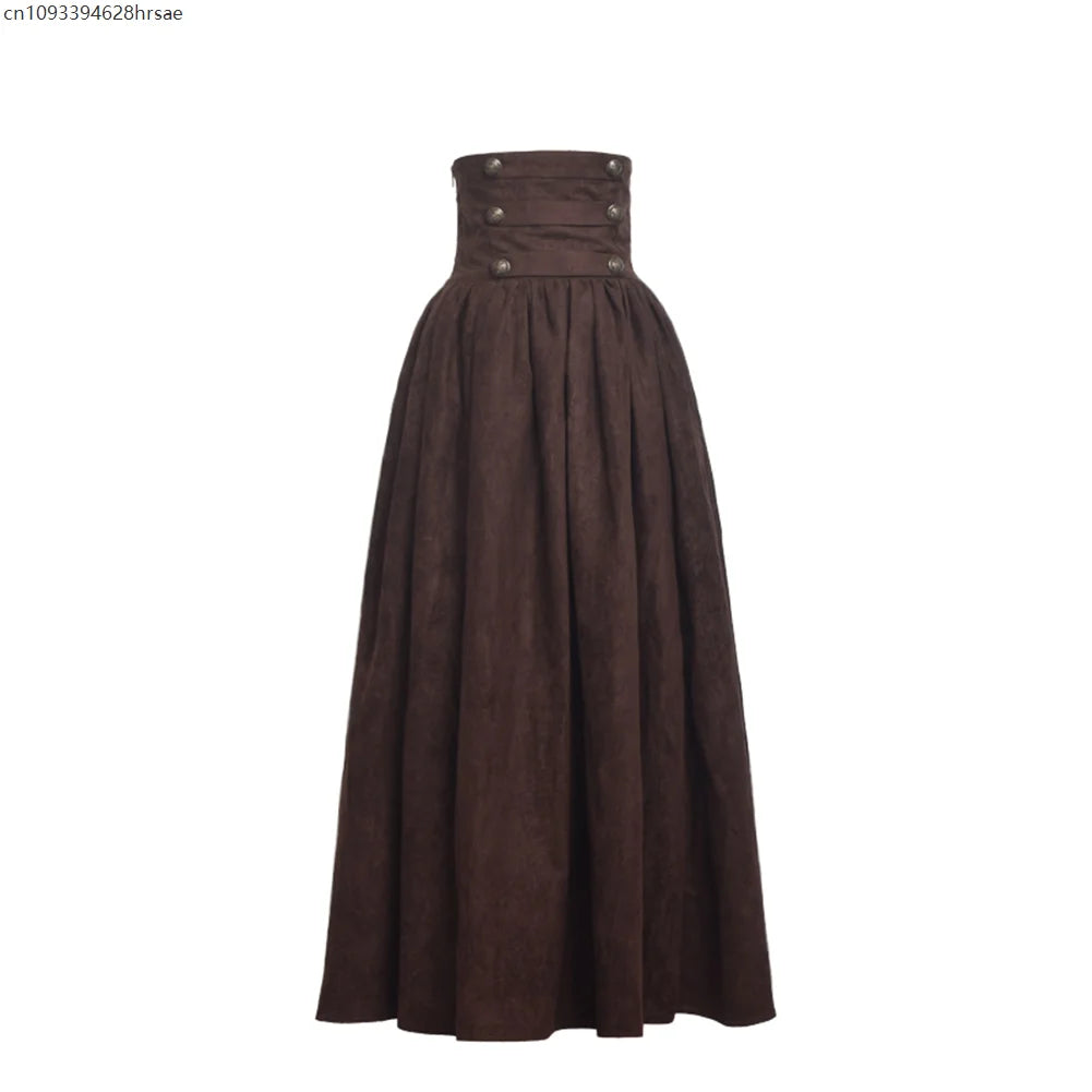 Women Renaissance Skirt Steampunk Vintage Lolita Gothic Victorian Empire High Waist Walking Skirts