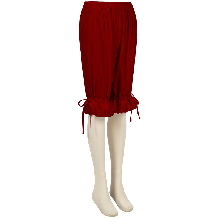 Women Lolita Medieval Renaissance Vintage Bloomers Ruffles Lace Hem Bow Lantern Pumpkin Shorts Elastic Bubble Safety Under Pants