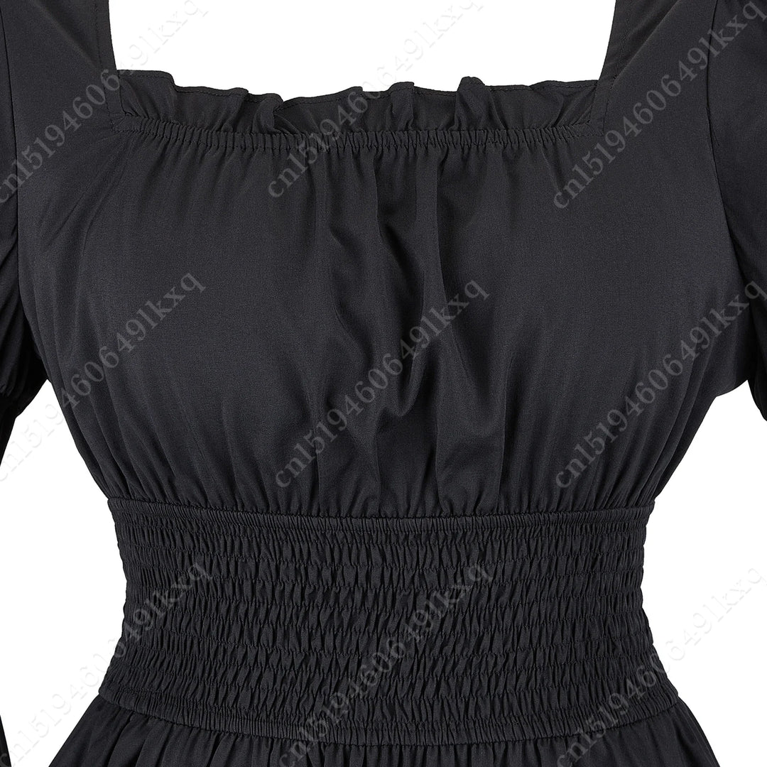 Medieval blouse women Long Sleeves Steampunk Pirate blouse Victorian Girls Gothic Costume Retro Shirt Black