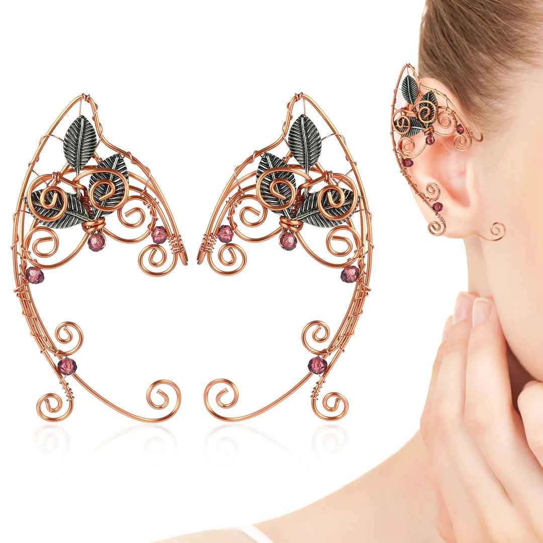 Leaf & Bead Elven Ear Cuffs
