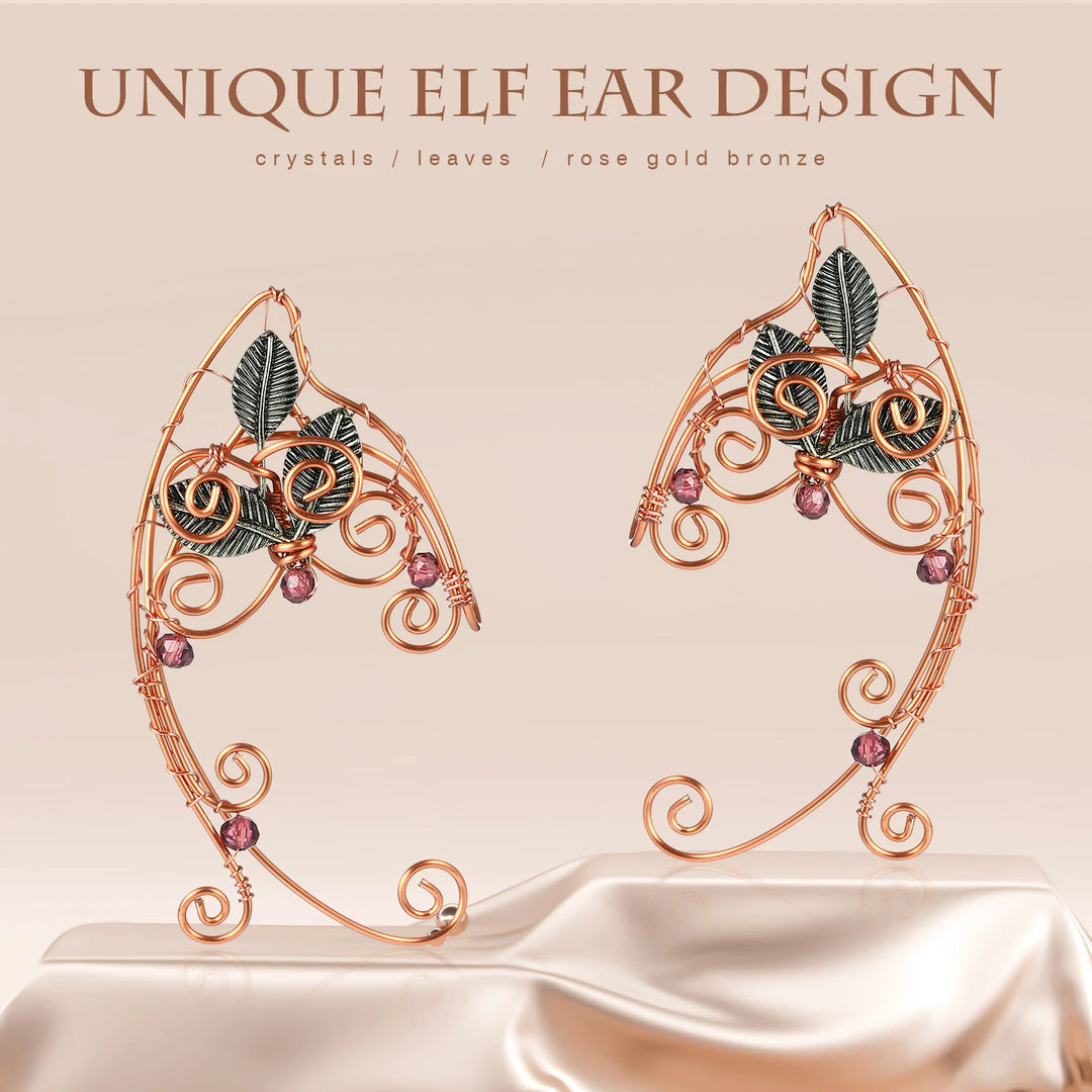 Leaf & Bead Elven Ear Cuffs