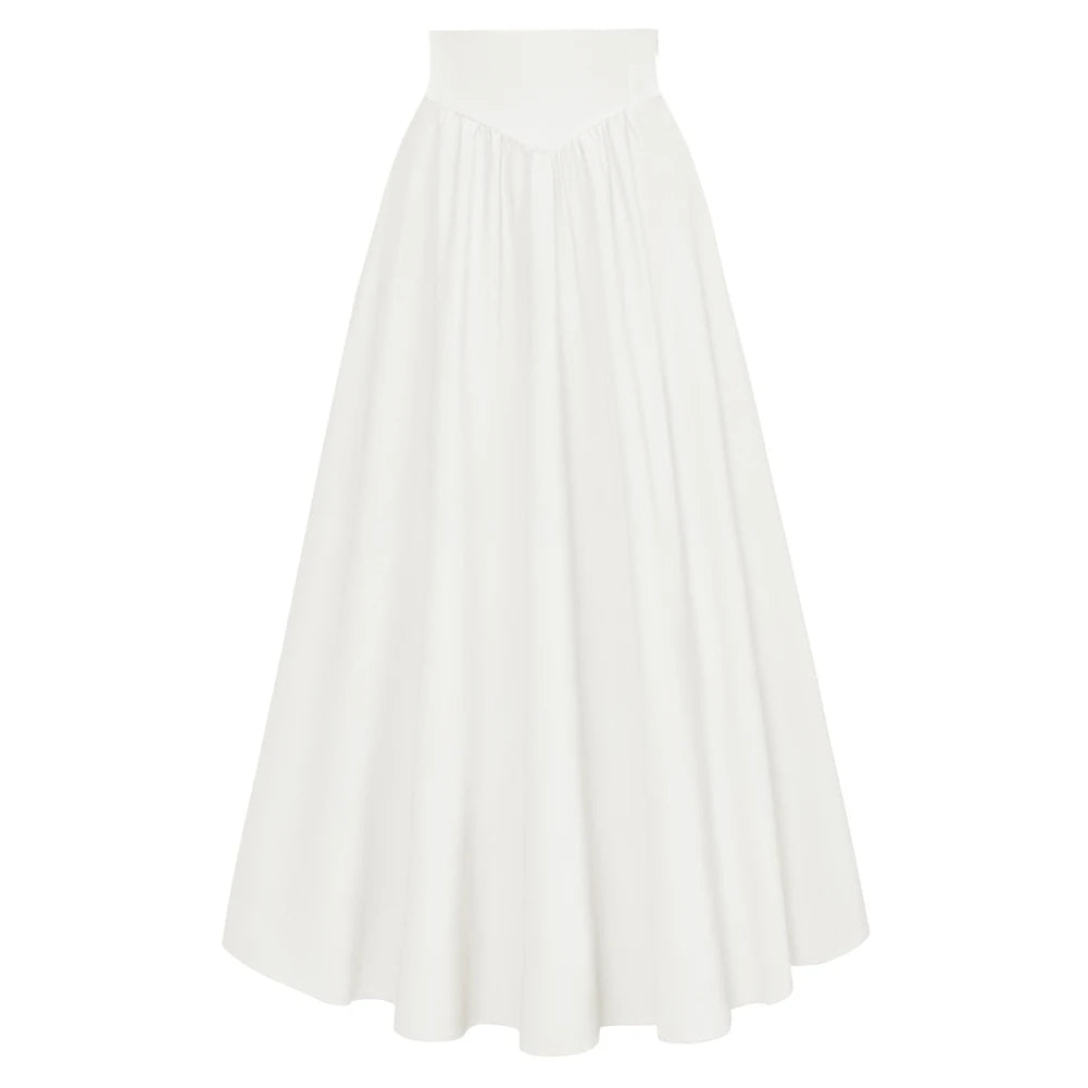 SD Women Renaissance Maxi Skirt Elastic High Waist Swing Skirt With Pockets