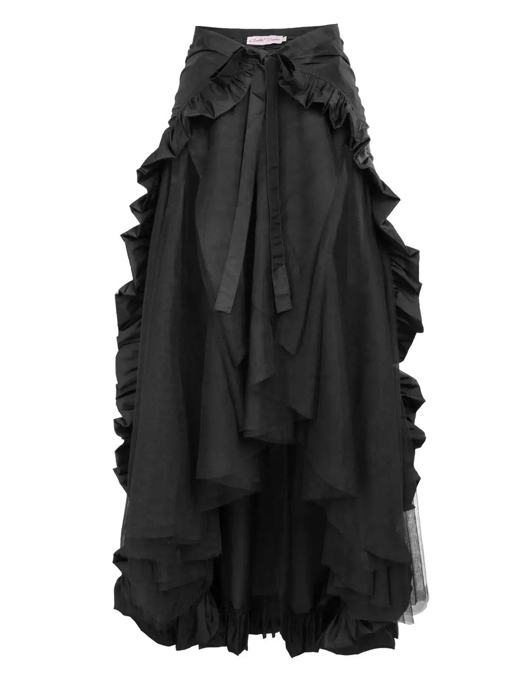 Women Gothic Steampunk Pirate Maxi Skirts Retro Renaissance Victorian Ruffled Hem A-Line Skirts Medieval Party Halloween Costume