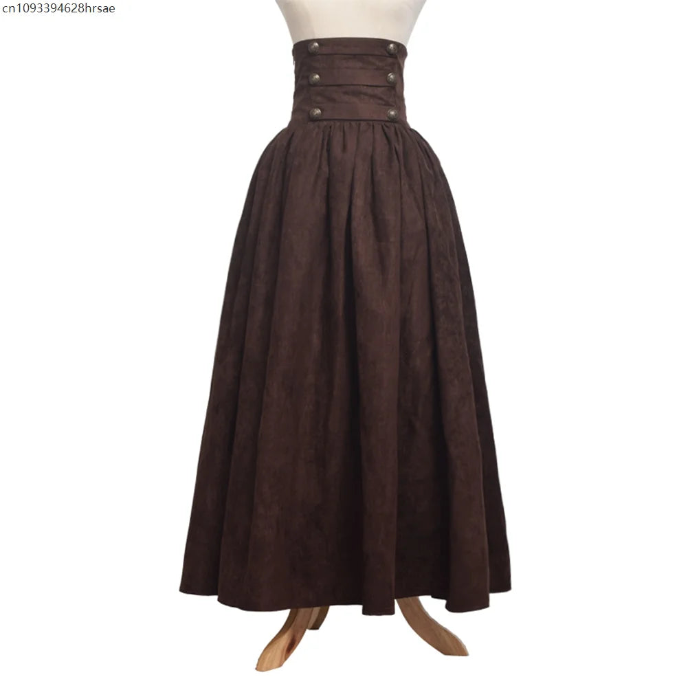 Women Renaissance Skirt Steampunk Vintage Lolita Gothic Victorian Empire High Waist Walking Skirts