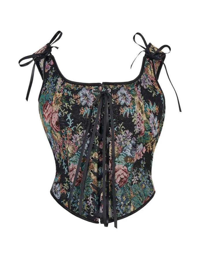 New European and American corset Christmas Jacquard Fishbone Corset gathered waist and abdomen palace body shaping coat.
