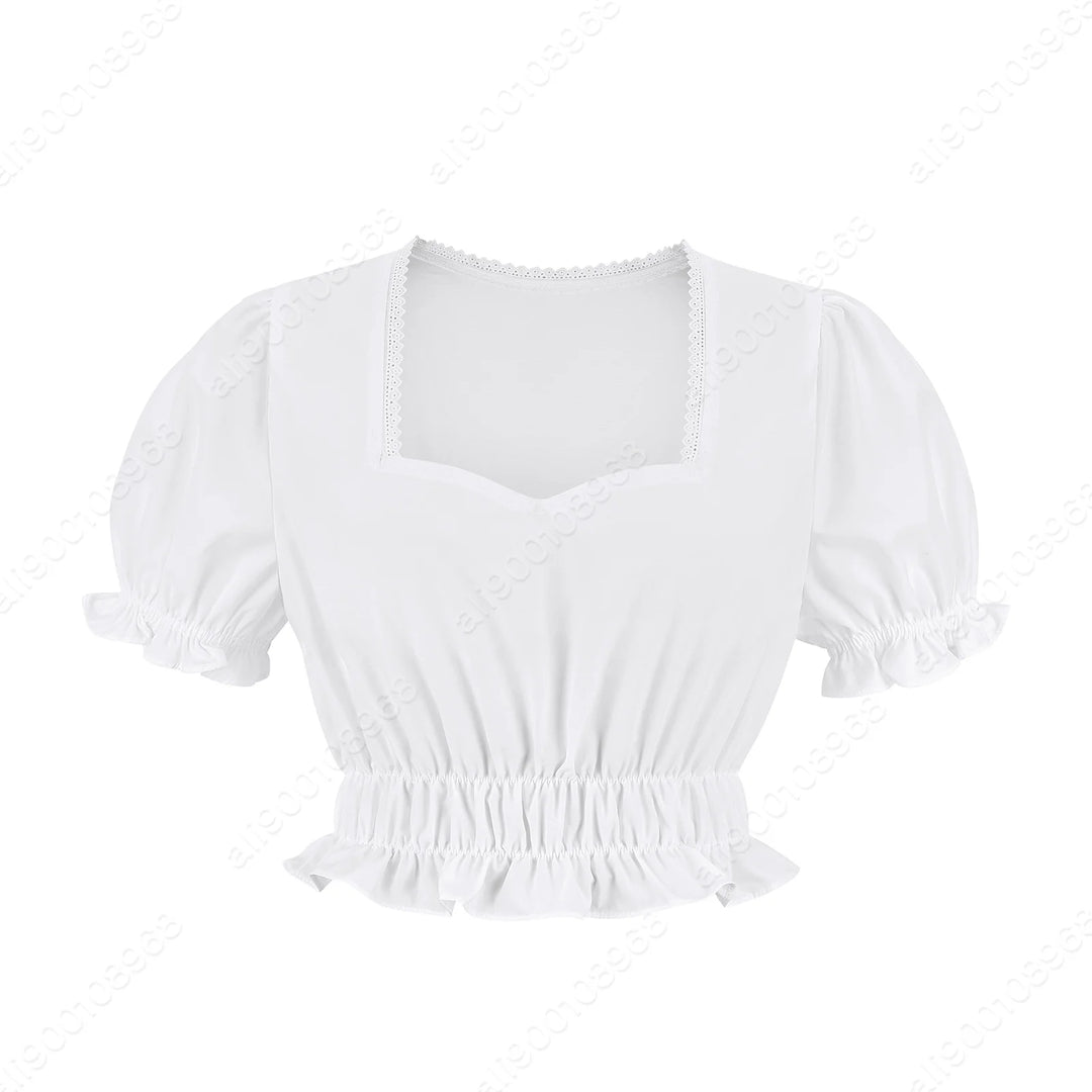 Women Medieval Blouse White Off The Shoulder Tops Pirate Shirt Renaissance Blouse Short Sleeve Shirts