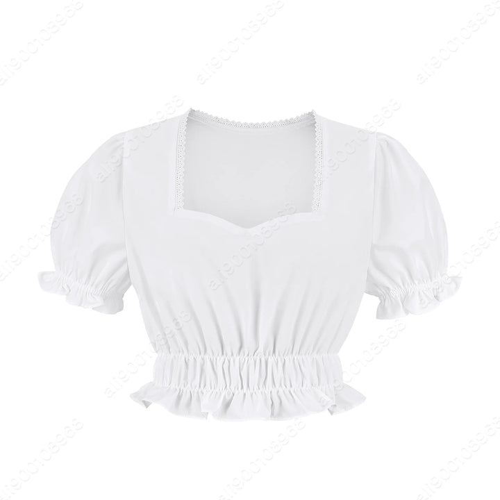 Women Medieval Blouse White Off The Shoulder Tops Pirate Shirt Renaissance Blouse Short Sleeve Shirts