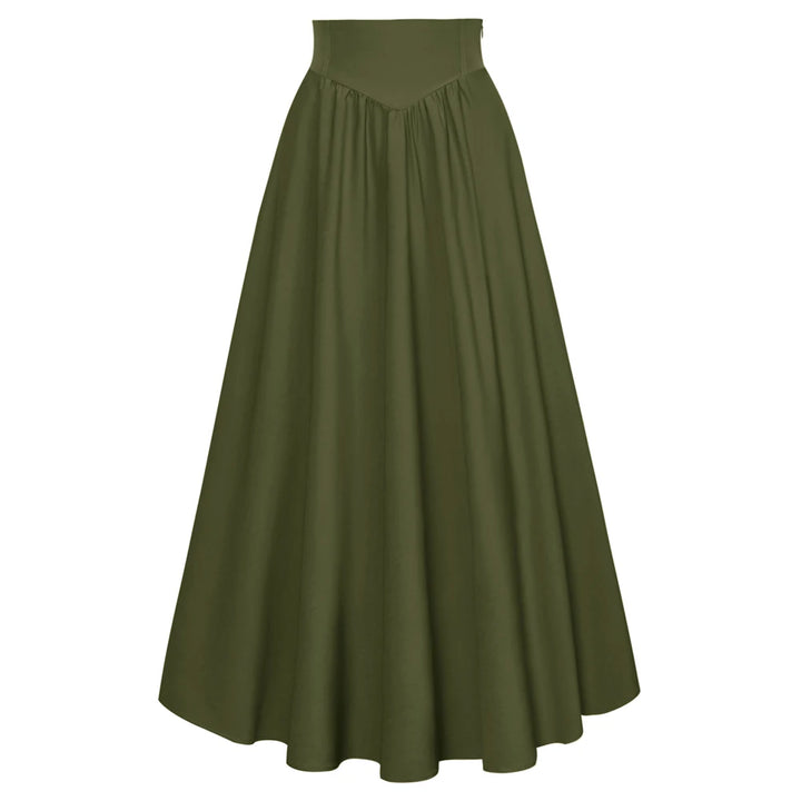 SD Women Renaissance Maxi Skirt Elastic High Waist Swing Skirt With Pockets
