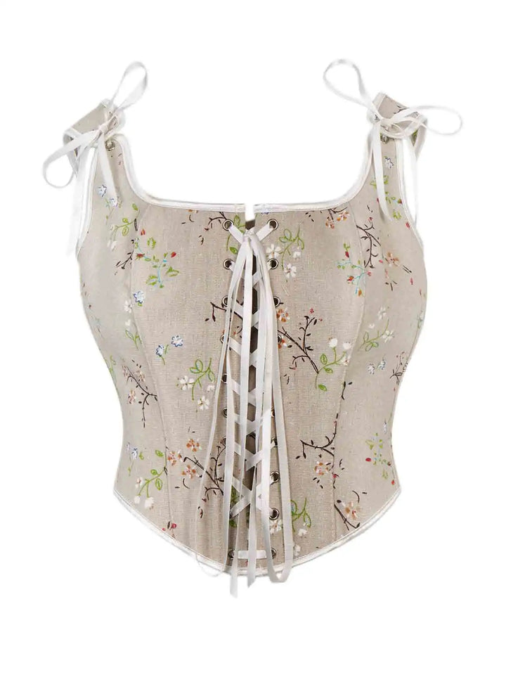New French oil painting retro shoulder strap vest corset waist abdomen chest support palace corset