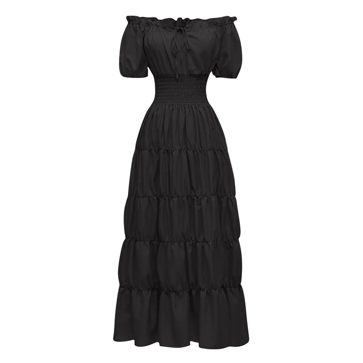 Halloween Woman Medieval Princess Flare Sleeve Dress Polyester Oversized Skinny Female Retro Palace Renaissance Gothic Ball Gown