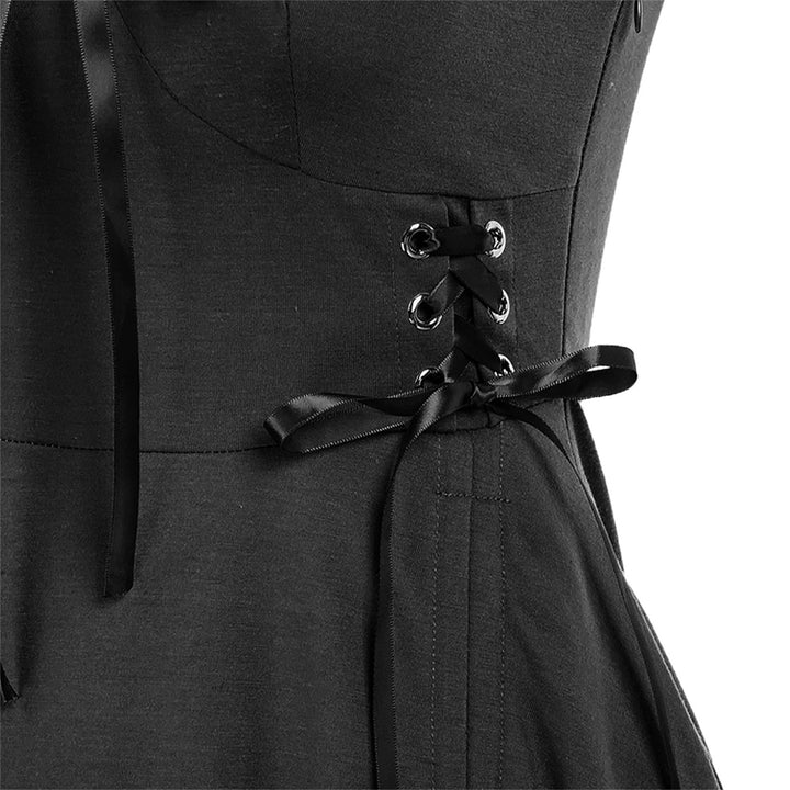 Womens Renaissance Steampunk Dress Lace Up High Low Dress Pirate Costume for Halloween Party