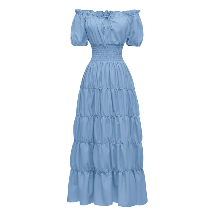 Halloween Woman Medieval Princess Flare Sleeve Dress Polyester Oversized Skinny Female Retro Palace Renaissance Gothic Ball Gown