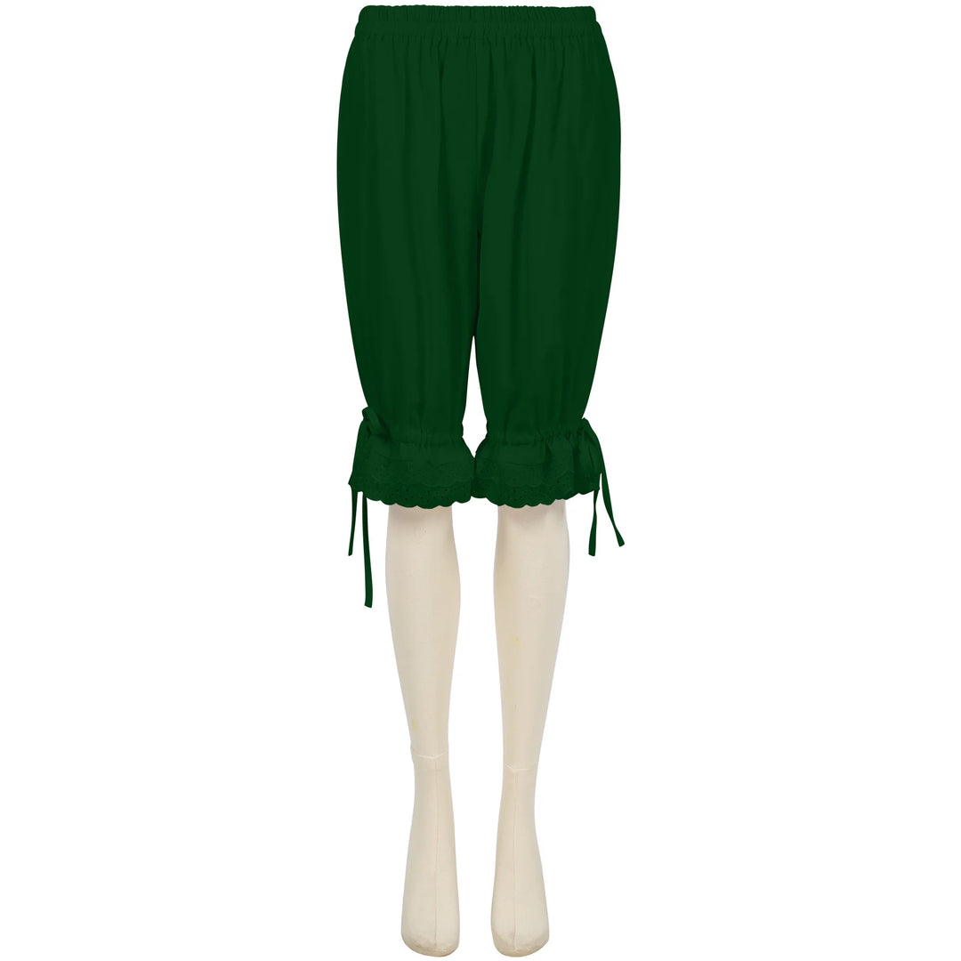 Women Lolita Medieval Renaissance Vintage Bloomers Ruffles Lace Hem Bow Lantern Pumpkin Shorts Elastic Bubble Safety Under Pants