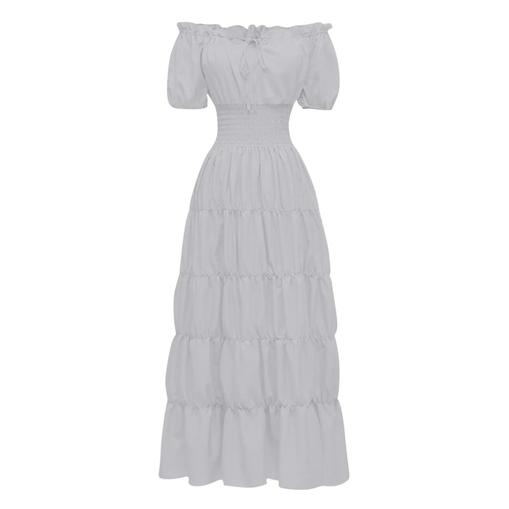 Halloween Woman Medieval Princess Flare Sleeve Dress Polyester Oversized Skinny Female Retro Palace Renaissance Gothic Ball Gown