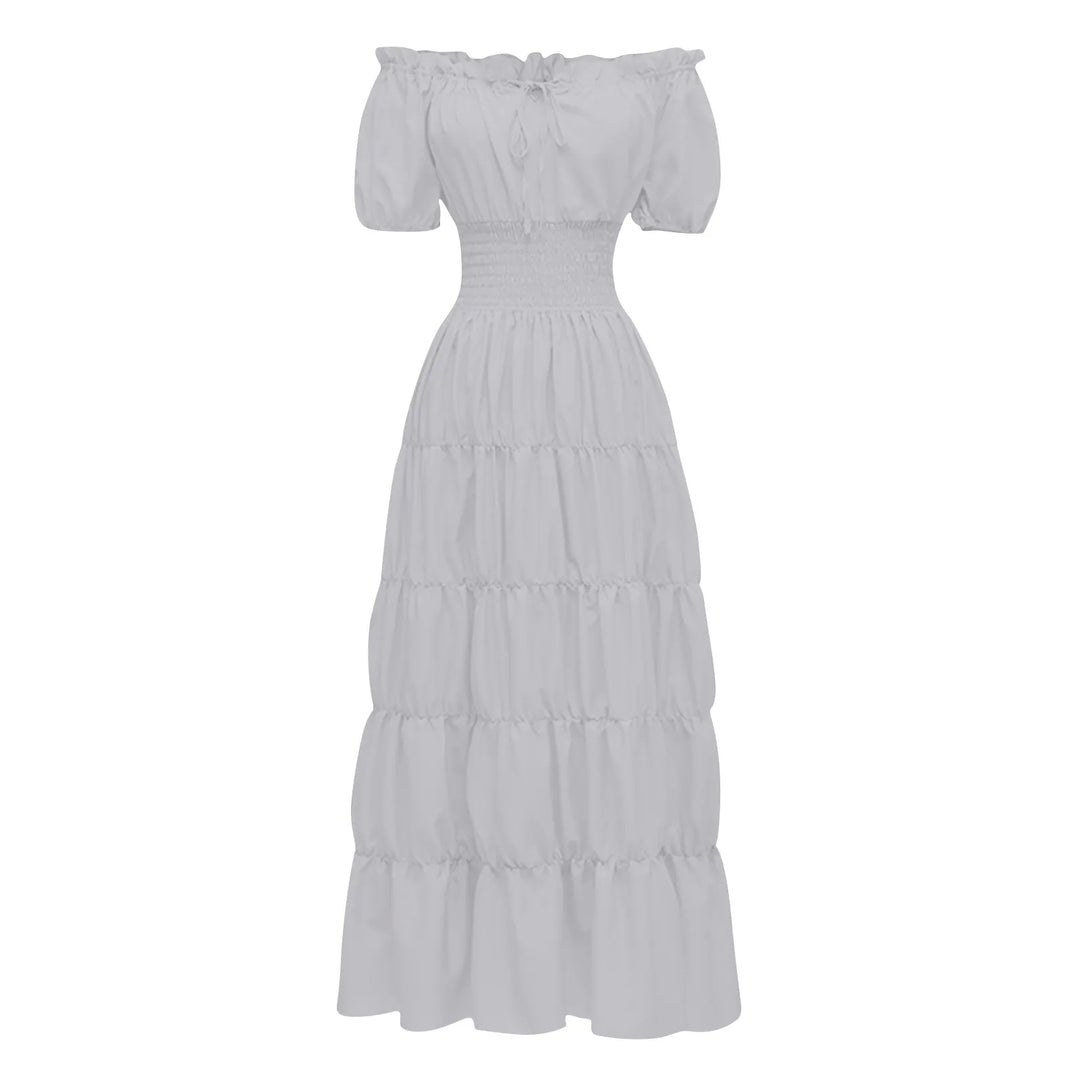 Halloween Woman Medieval Princess Flare Sleeve Dress Polyester Oversized Skinny Female Retro Palace Renaissance Gothic Ball Gown