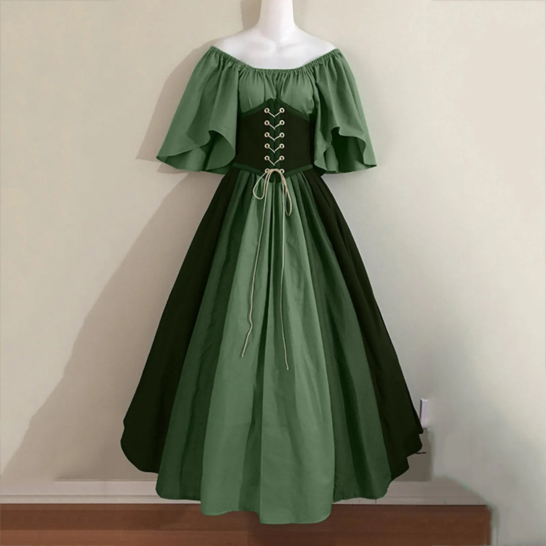 Chemise Corset Dress Renaissance Costume Fairy Elf Costume Halloween Women Medieval Gown Robe Puff Sleeves Elven For Adult 5XL